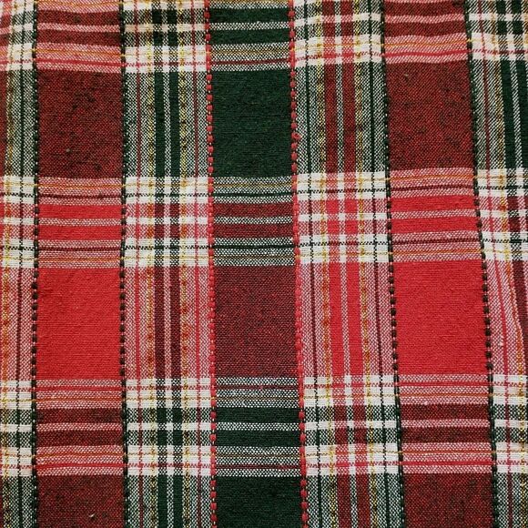 Well Dressed Home Tablecloth Plaid Gold Metallic Shimmer Christmas Rectangle - Picture 3 of 6